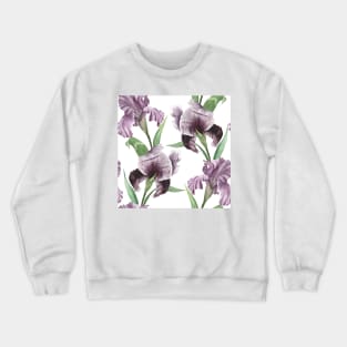 Iris flowers watercolor floral ornament Summer tropical composition. Romantic spring garden Crewneck Sweatshirt